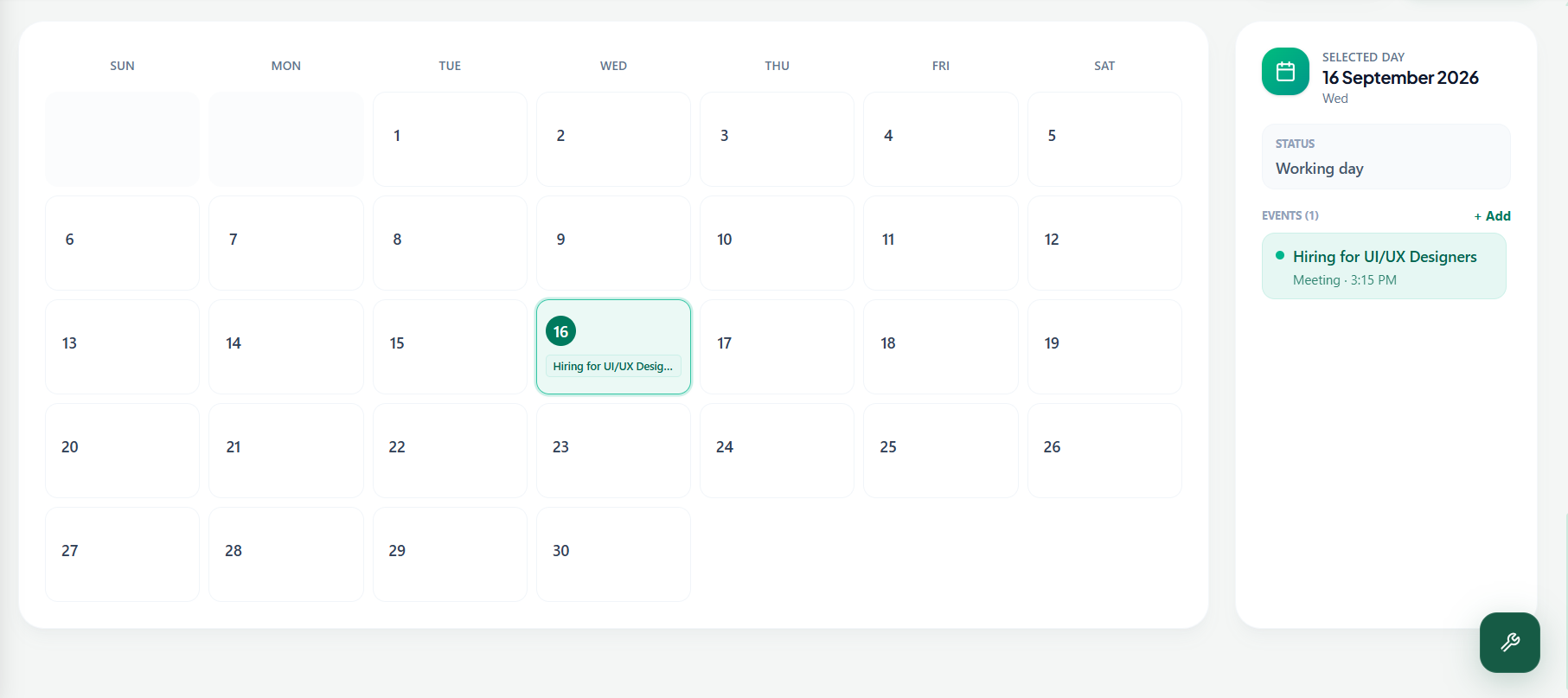 HRMS Visual Calendar
